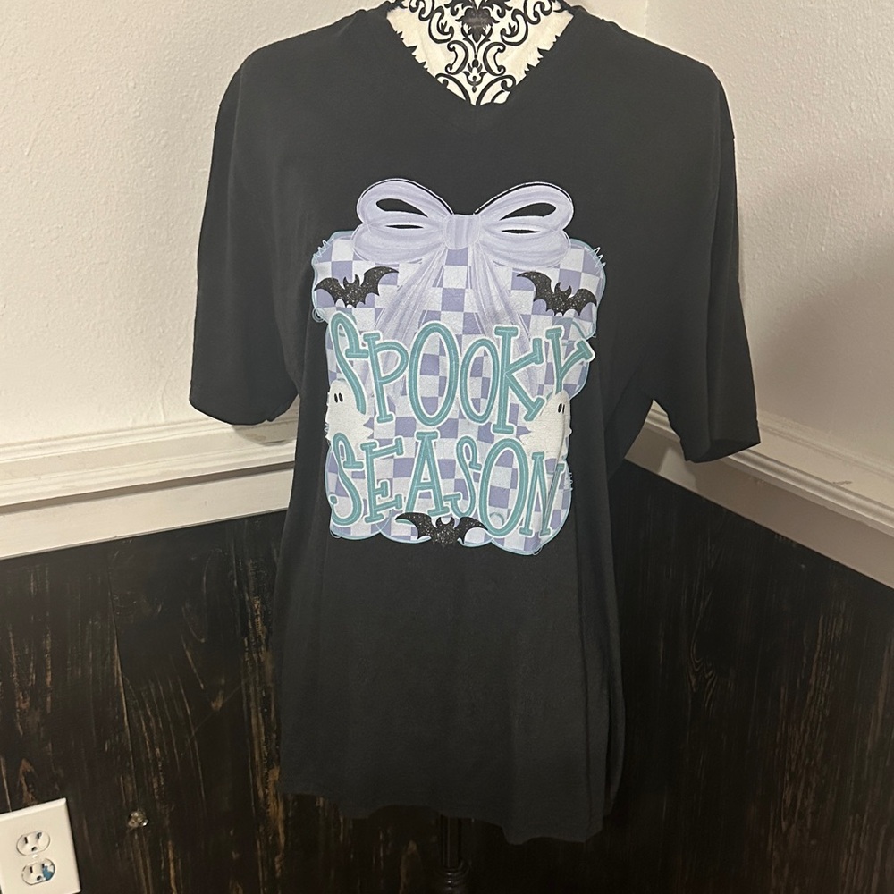 District Black Spooky Season Kids Tee